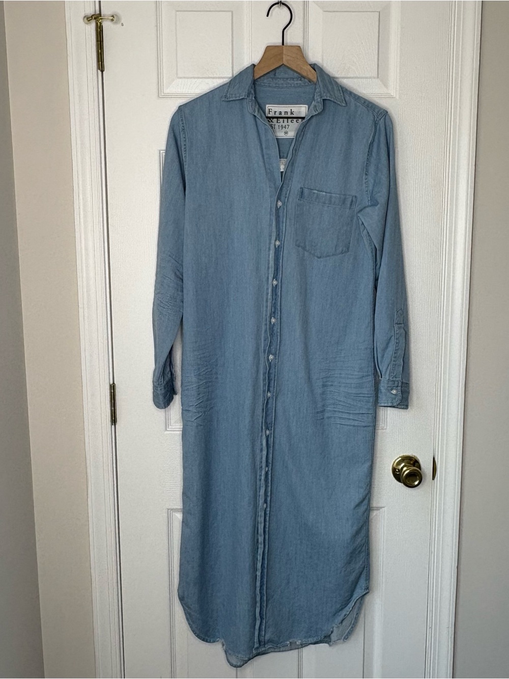 Frank & Eileen Rory Maxi Denim Shirtdress, Classic Blue Wash, XS - Picture 3 of 15